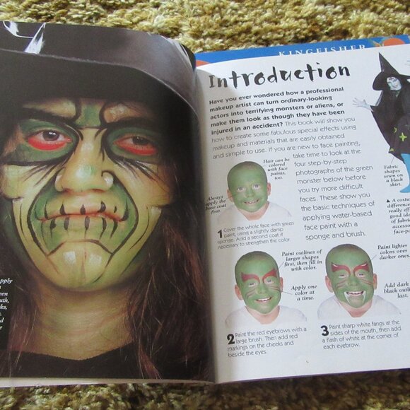 Soft-cover Kingfisher Halloween FX FACES make-up costuming book - Picture 8 of 15